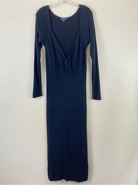 J. Crew Size Large Ribbed Knit Sweetheart Neckline Full Sleeve Fitted Maxi Dress